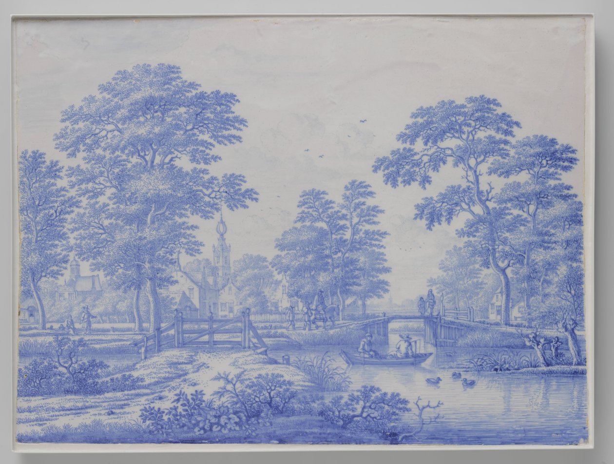 Plaat met gezicht op Overschie door Frederik van Frytom (attributed to)