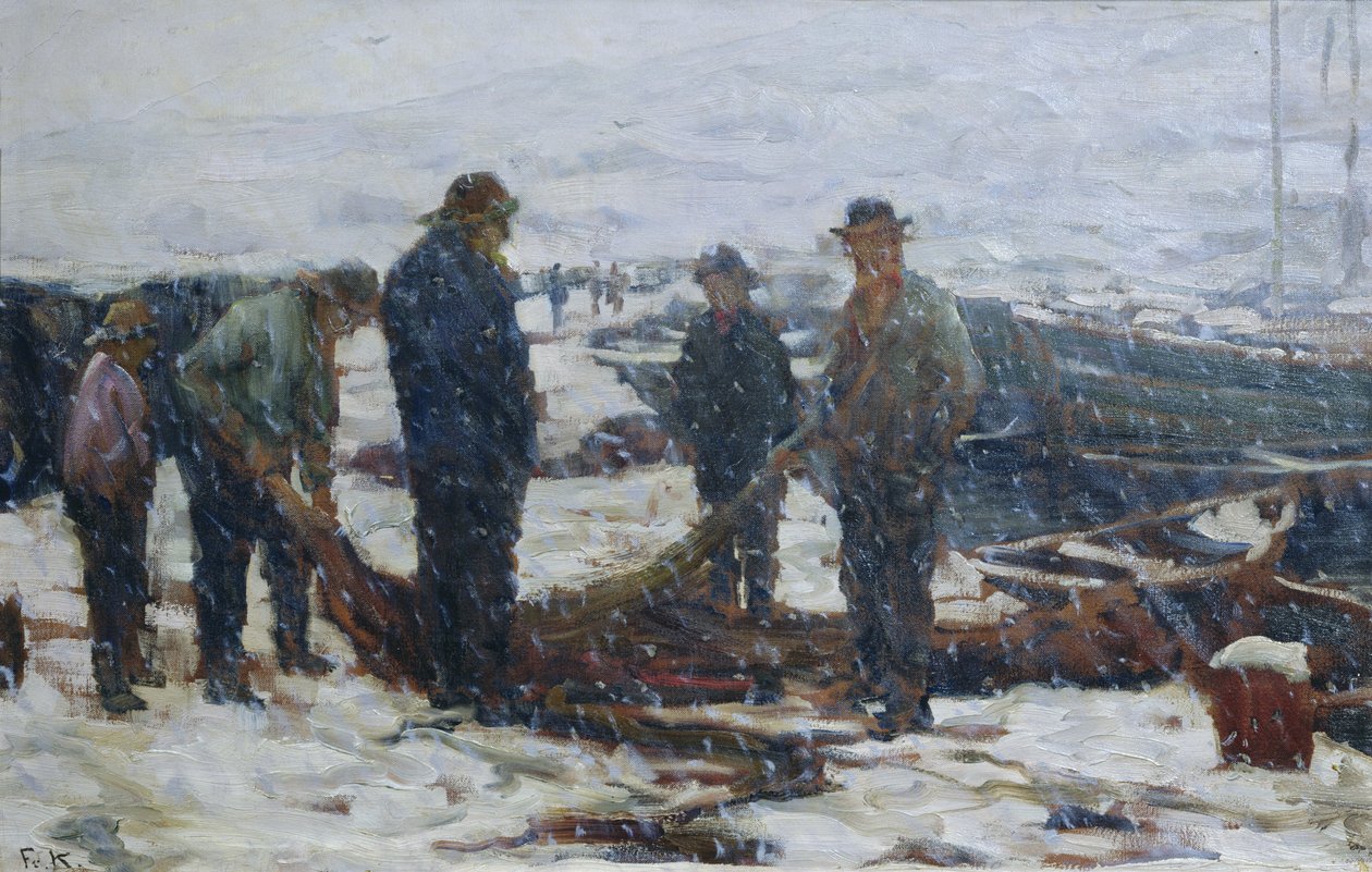 Vissers, ca. 1900 door Fredrik Kolstoe