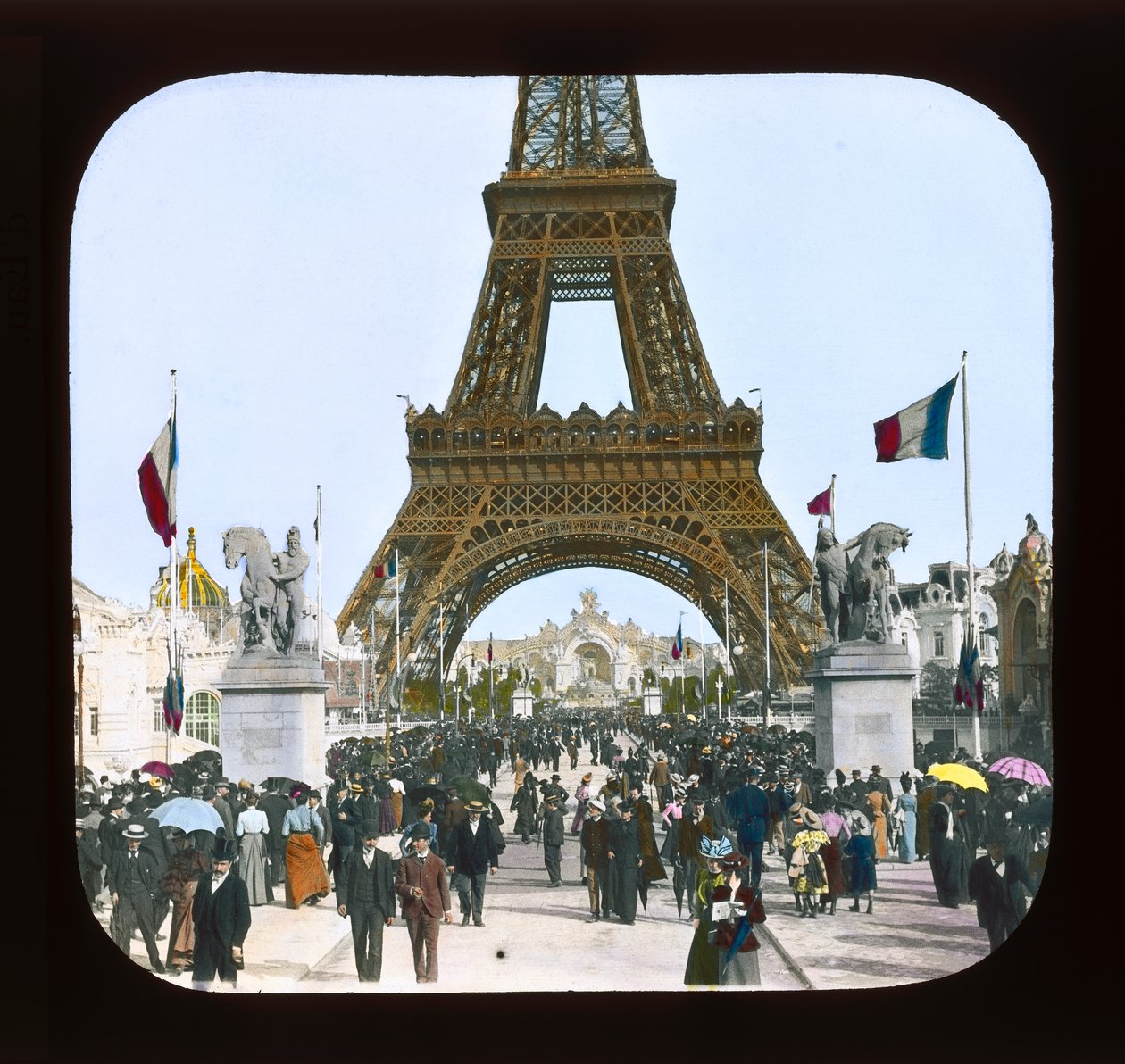 Parijs Expositie: Pont dJena richting het Kasteel van Water, 1900 door French Photographer