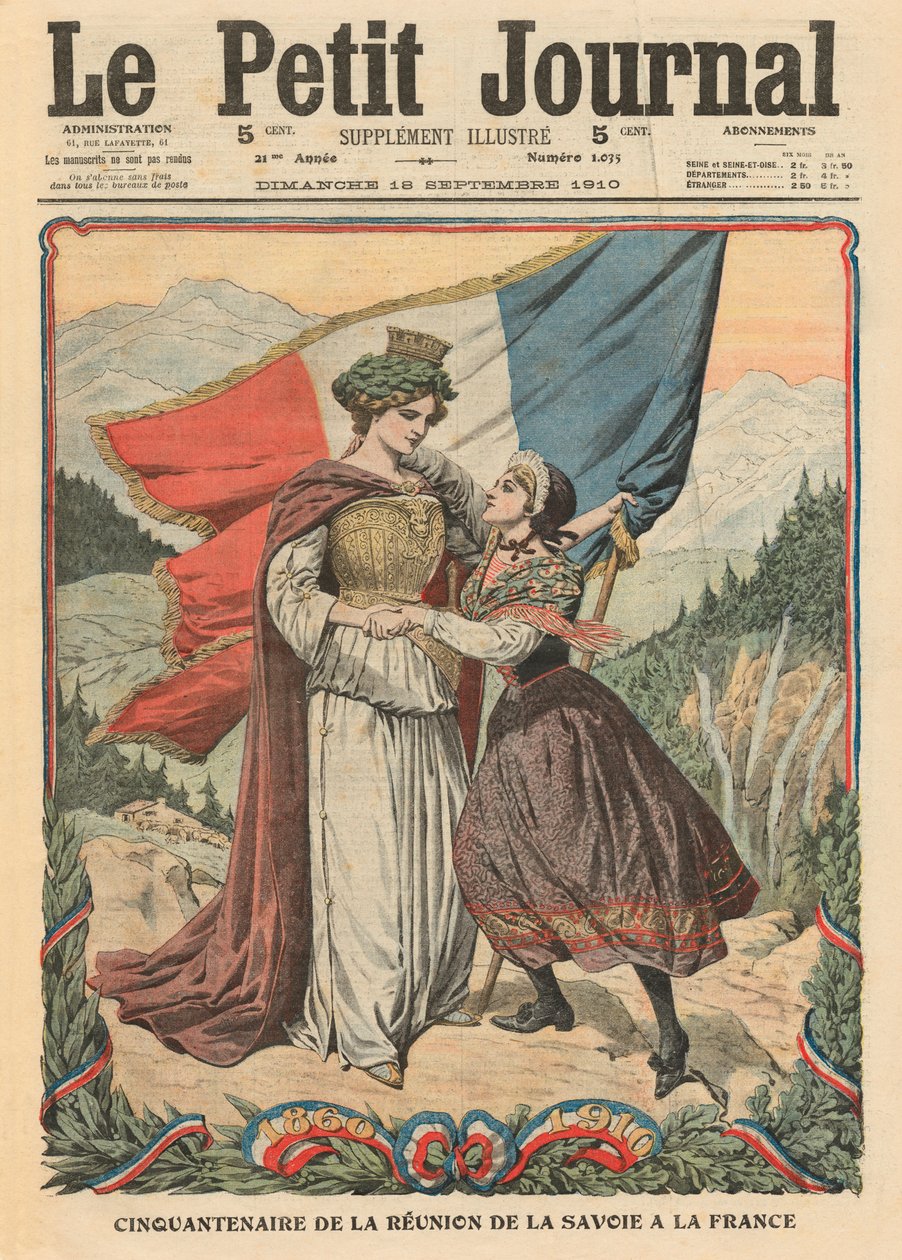 50e verjaardag van de annexatie van Savoye bij Frankrijk, illustratie uit 