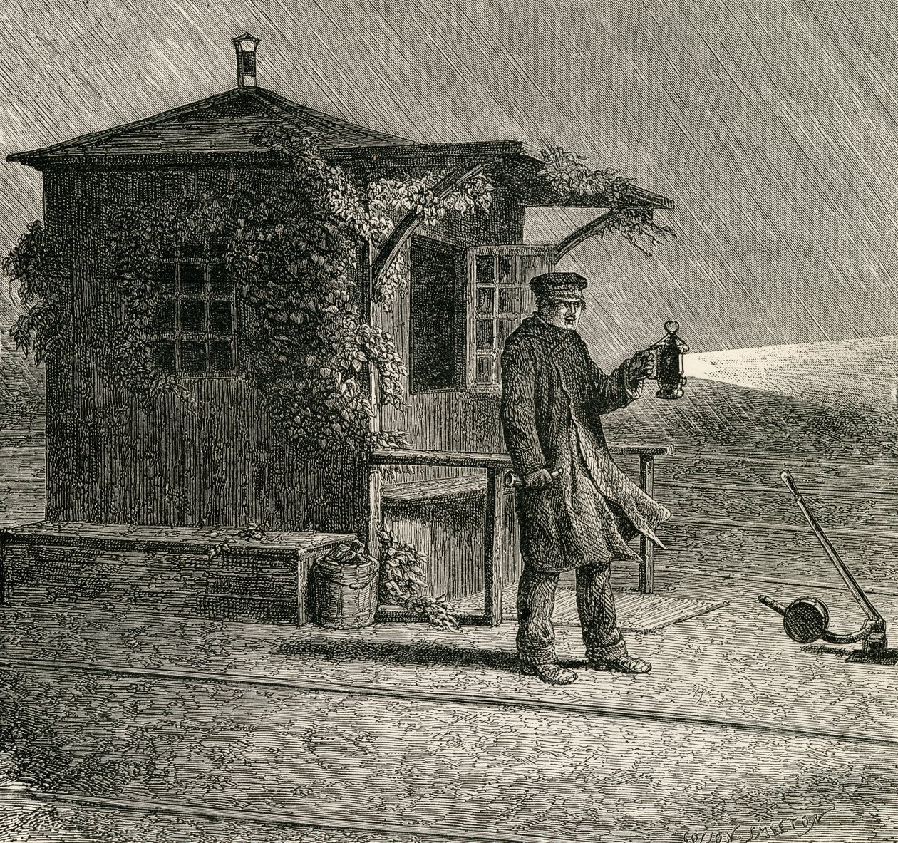 Een Franse seinwachter in de late 19e eeuw, uit 