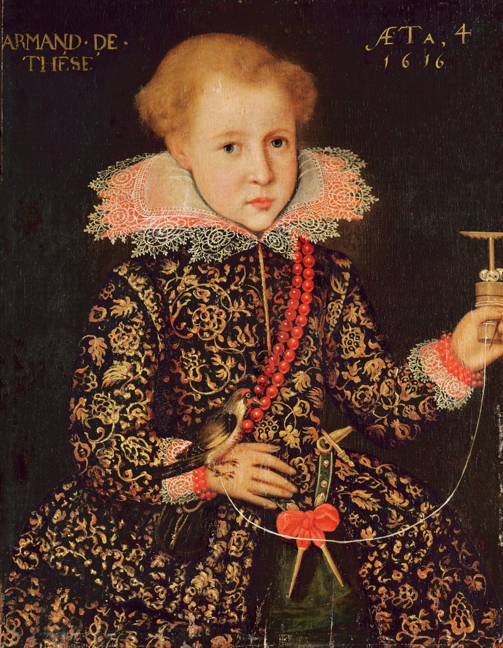 Armand de Tesse (geb. 1612) vier jaar oud, 1616 door French School