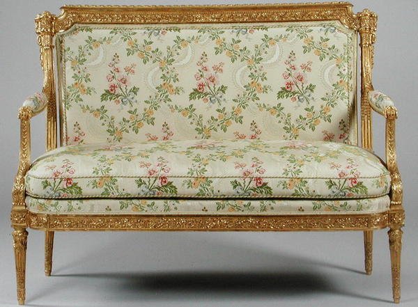 Canapé uit een suite van Louis XVI-meubels gestempeld door Delaisement, c.1780 door French School