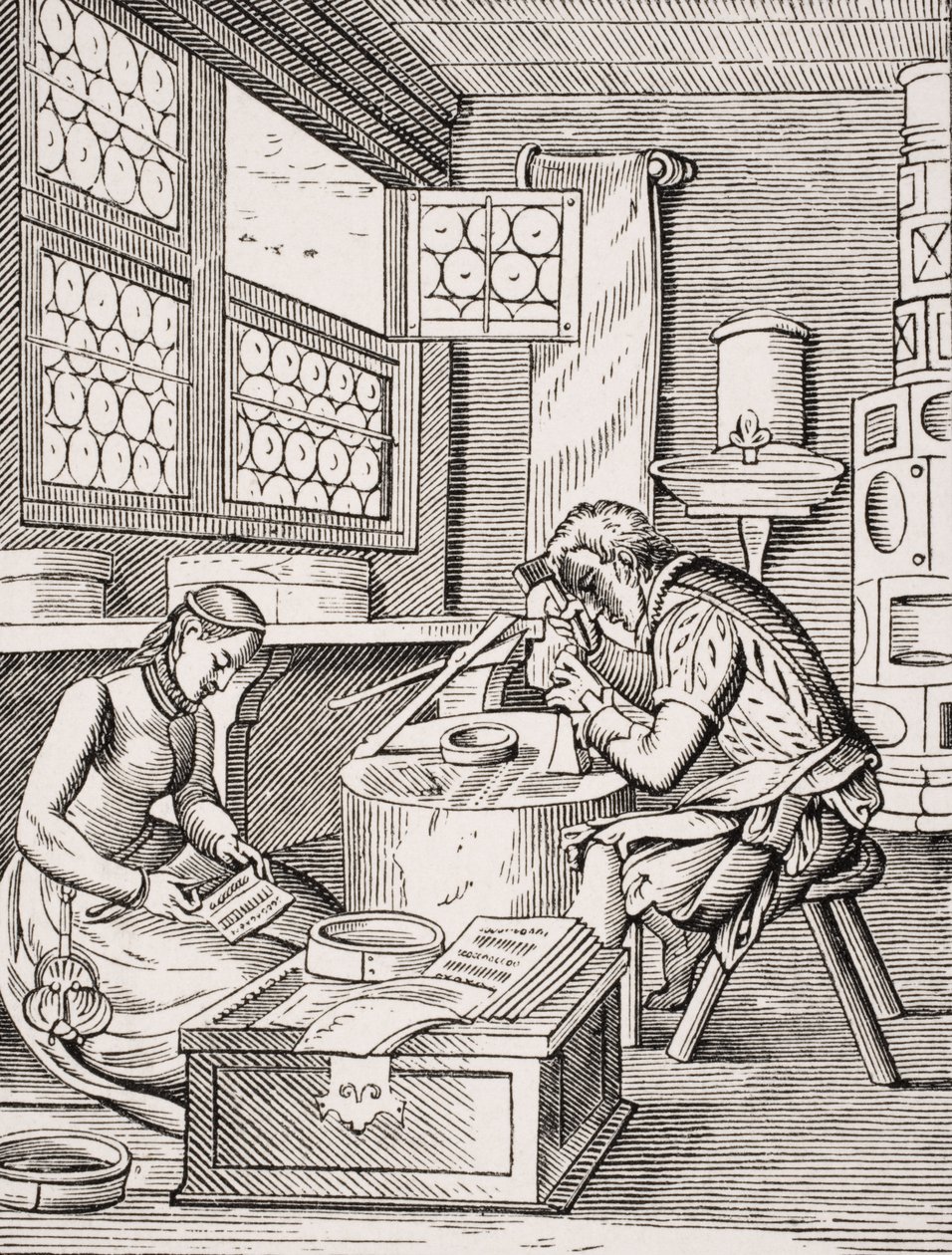 Sluitmaker, reproductie van een houtsnede door Jost Amman (1539-91) uit 