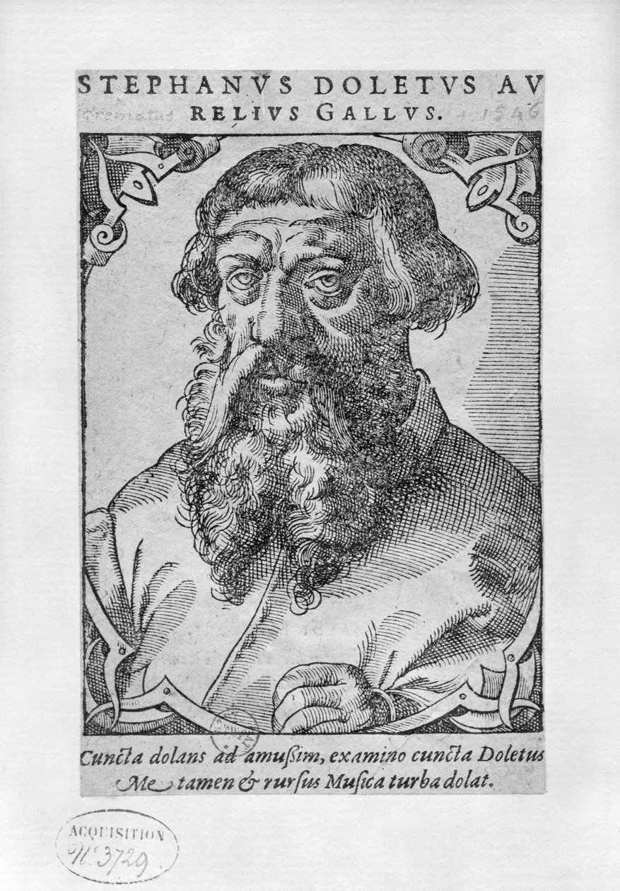Etienne Dolet (1509-46) 1546 door French School