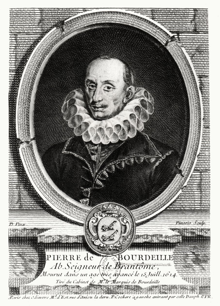 Medailonportret van Pierre de Bourdeille (1540-1614) Abt van Brantome door French School