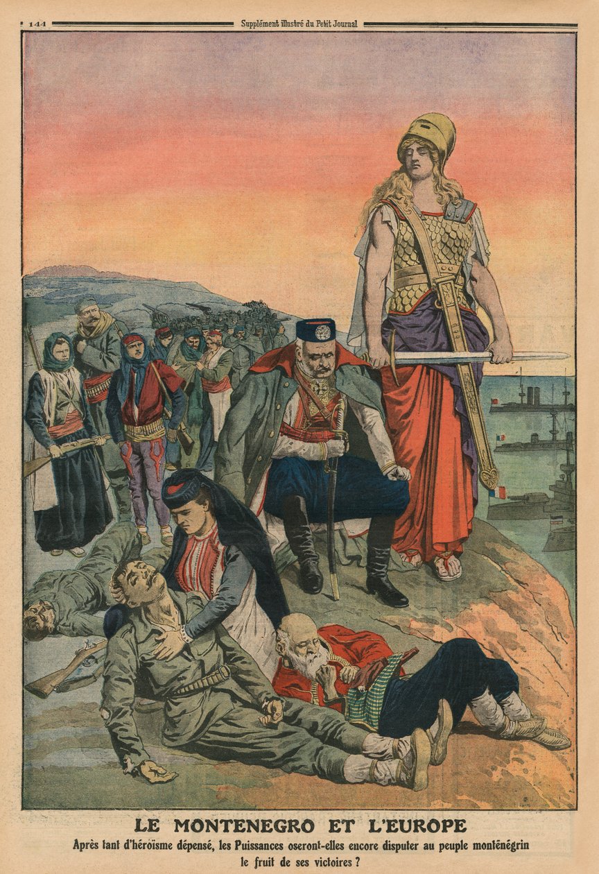 Montenegro en Europa, achteromslag illustratie van 