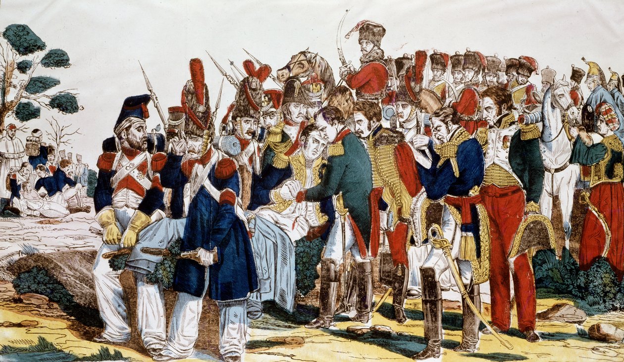 Napoleon I (1769-1821) bij Essling ten tijde van de dood van Jean Lannes (1769-1809) Hertog van Montebello, 22 mei 1809 door French School