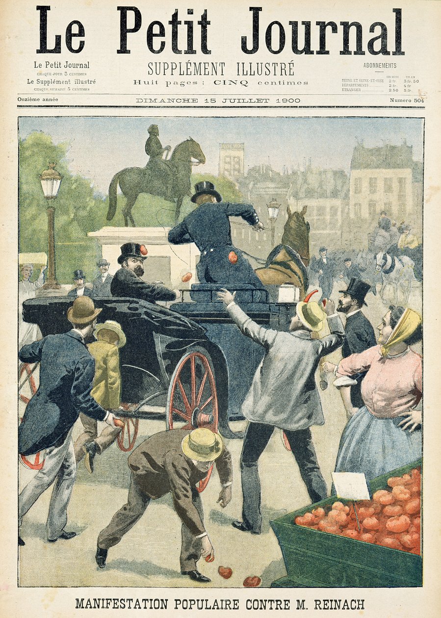 Populair protest tegen Joseph Reinach (1856-1921) uit 