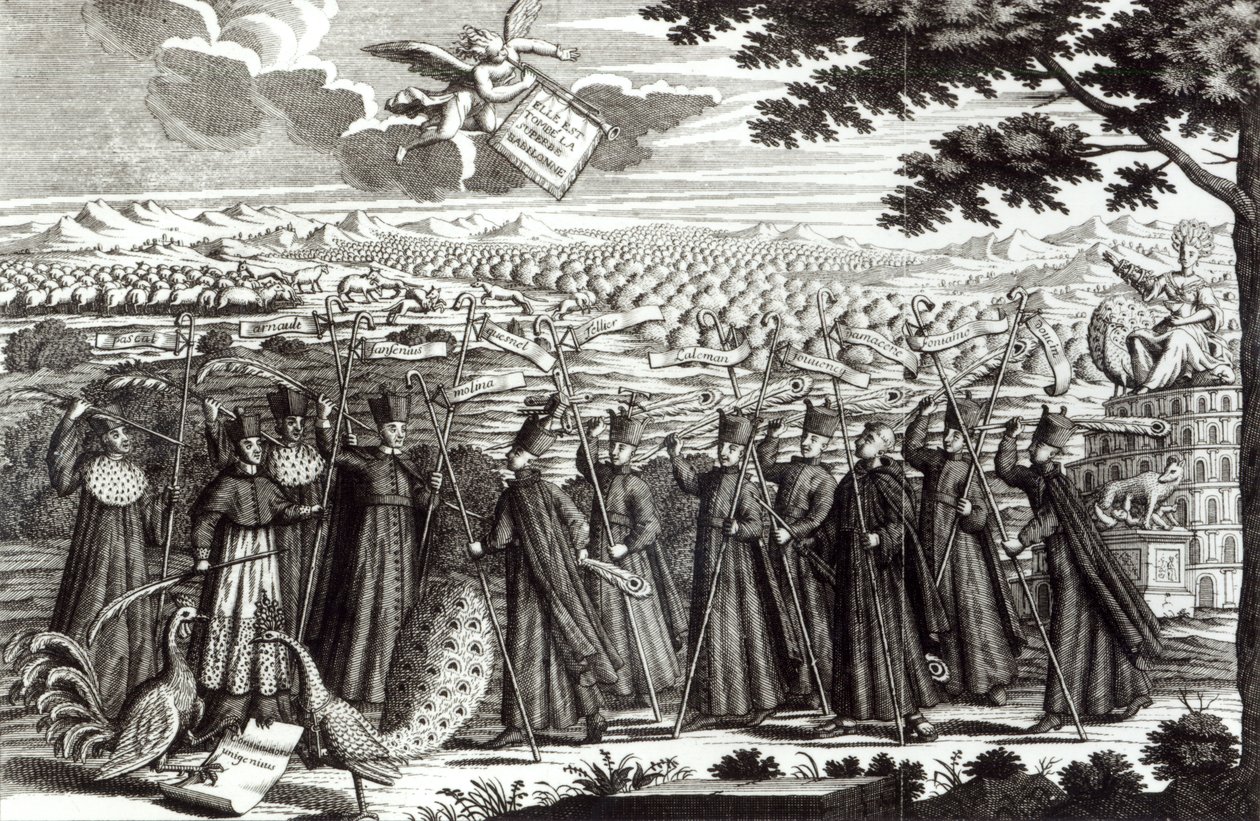 Satirische gravure die de Bul 