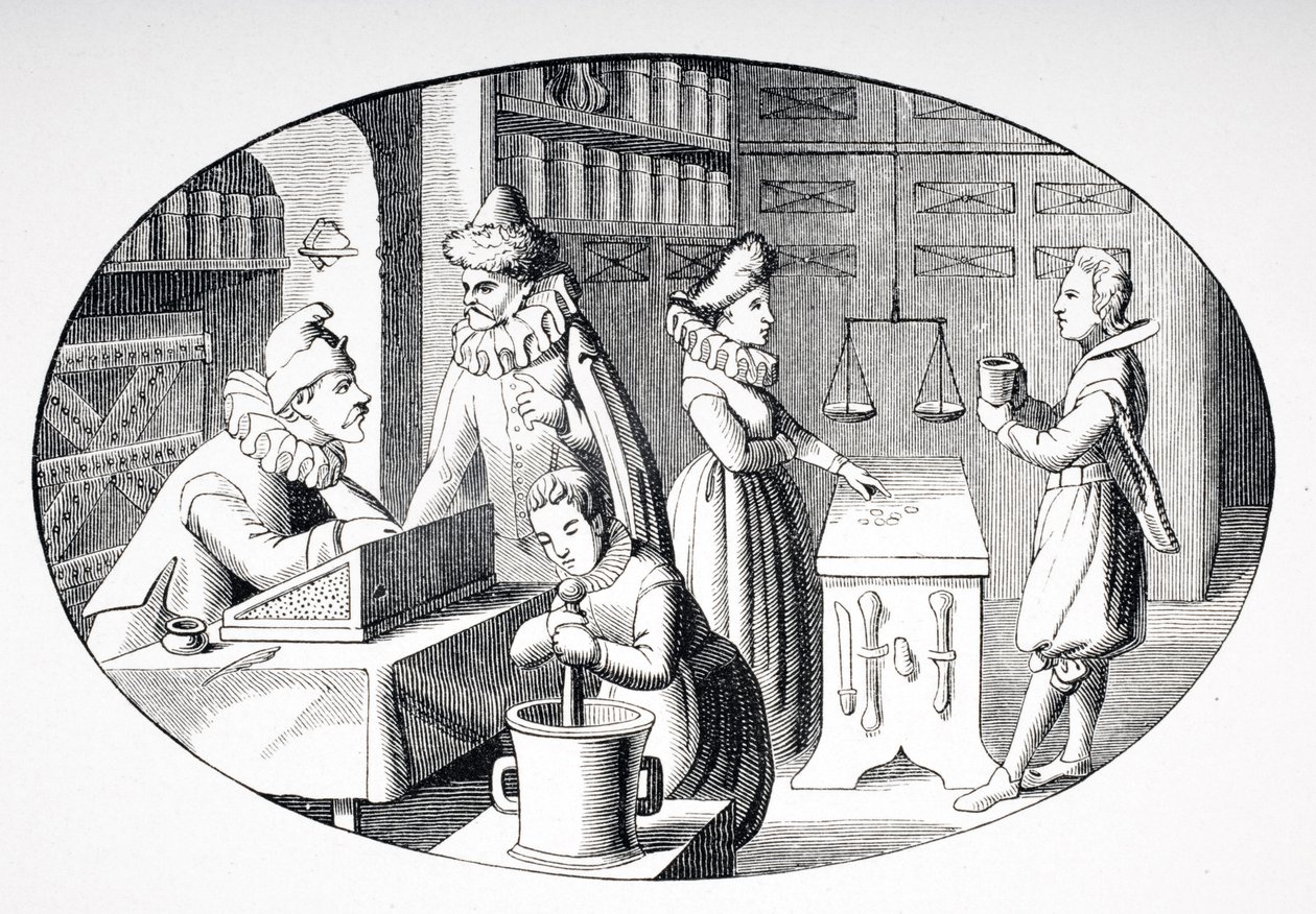 Winkel van een Kruidenier en Apotheker in de 17e eeuw, uit 