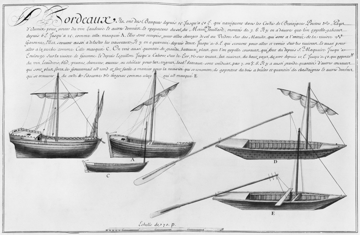 Kleine boten, Bordeaux, illustratie uit 
