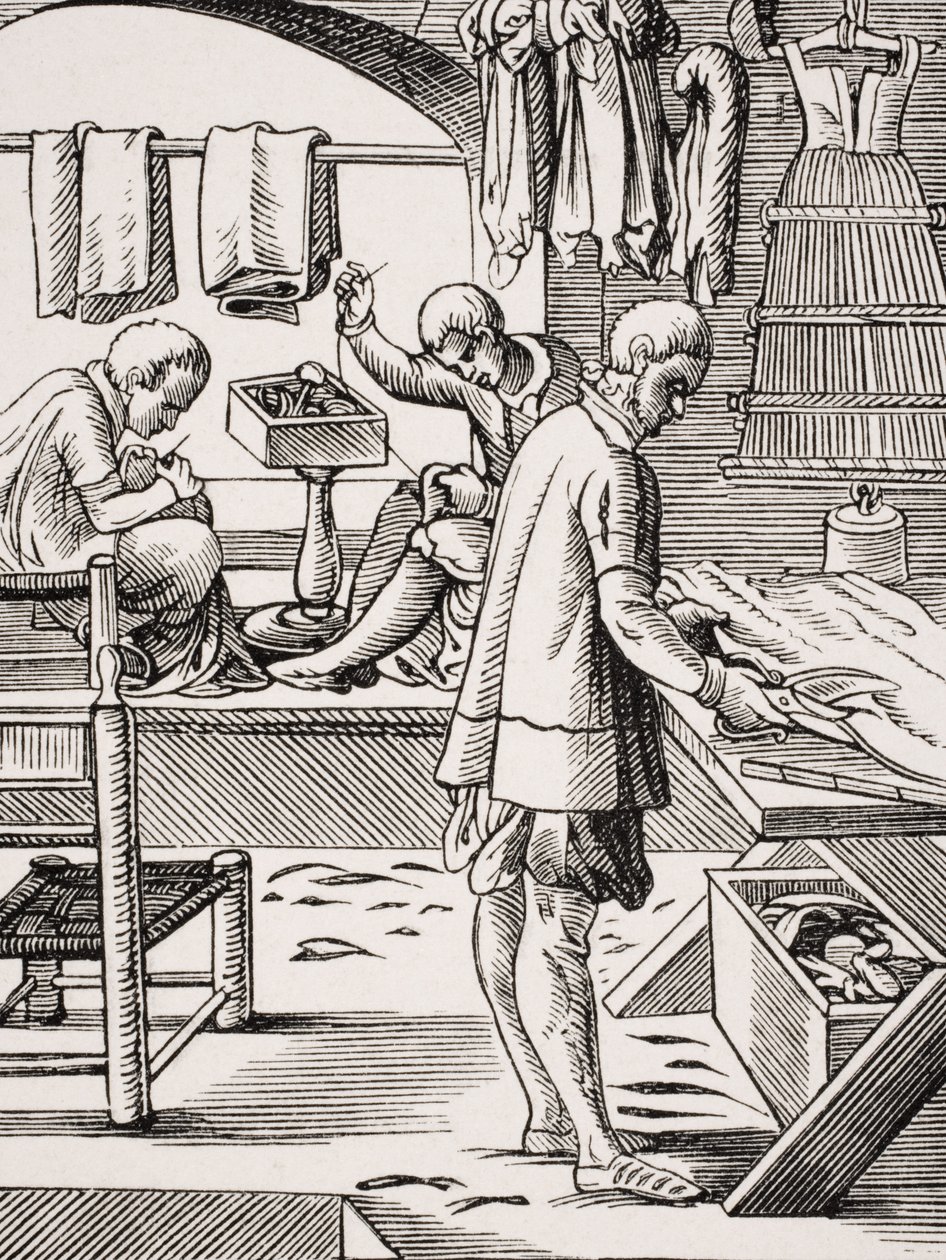 Kleermaker, reproductie van een houtsnede door Jost Amman uit 