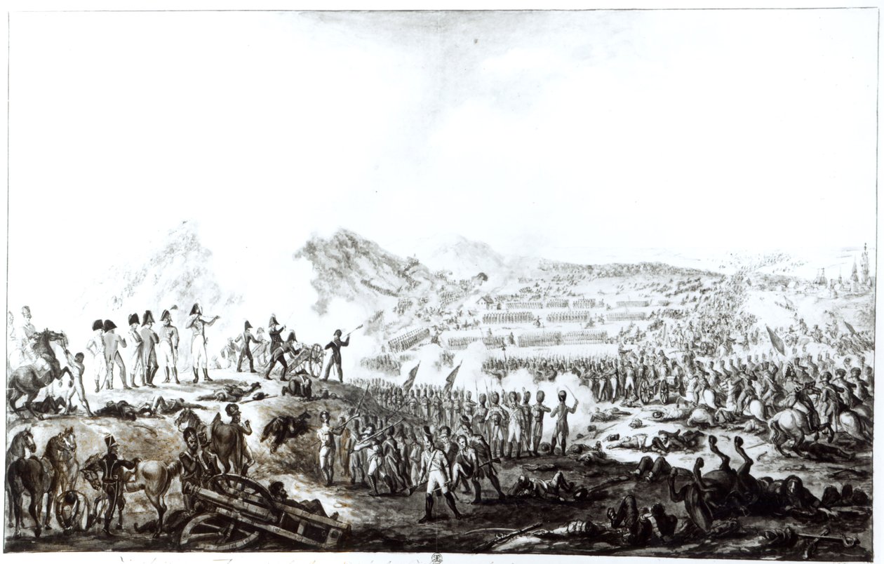 De slag bij Talavera de la Reina tussen de Anglo-Spaanse en de Franse legers, 28 juli 1809 door French School