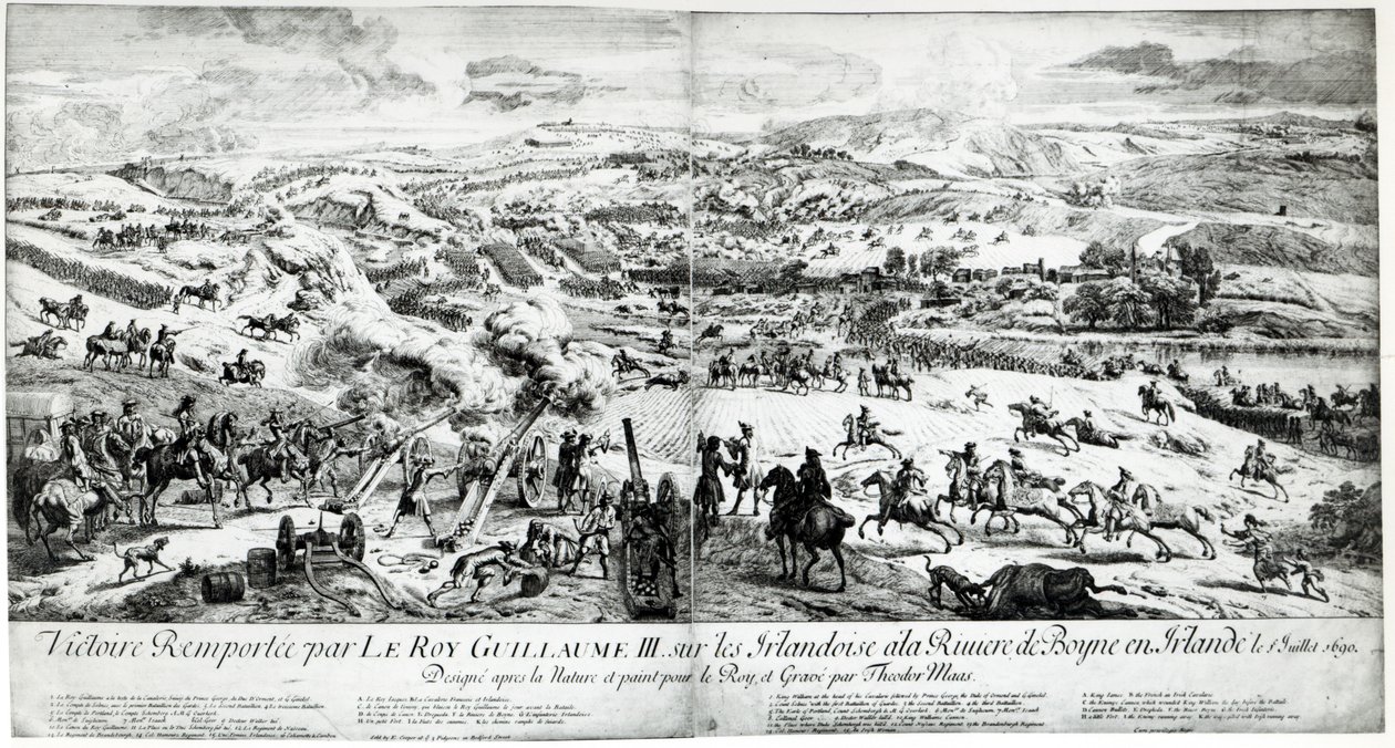 De Slag aan de Boyne, ca. 1690 door French School