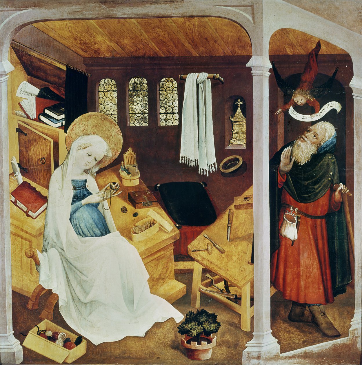 De twijfel van St. Joseph, ca. 1410-20 door French School