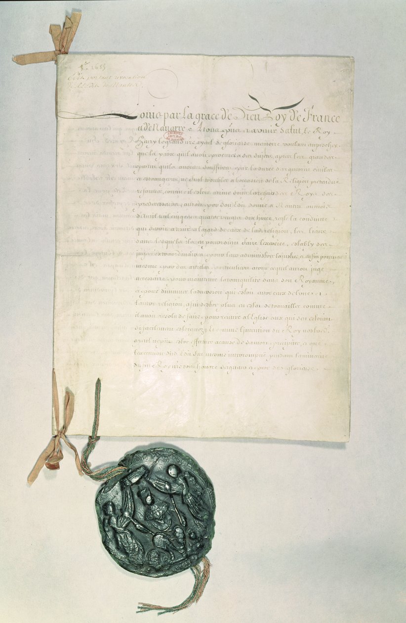 Het Edict van Fontainebleau, 18 oktober 1685 door French School