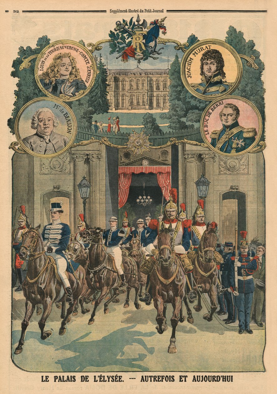 Het Elysee Paleis, vroeger en nu, achteromslag illustratie uit 