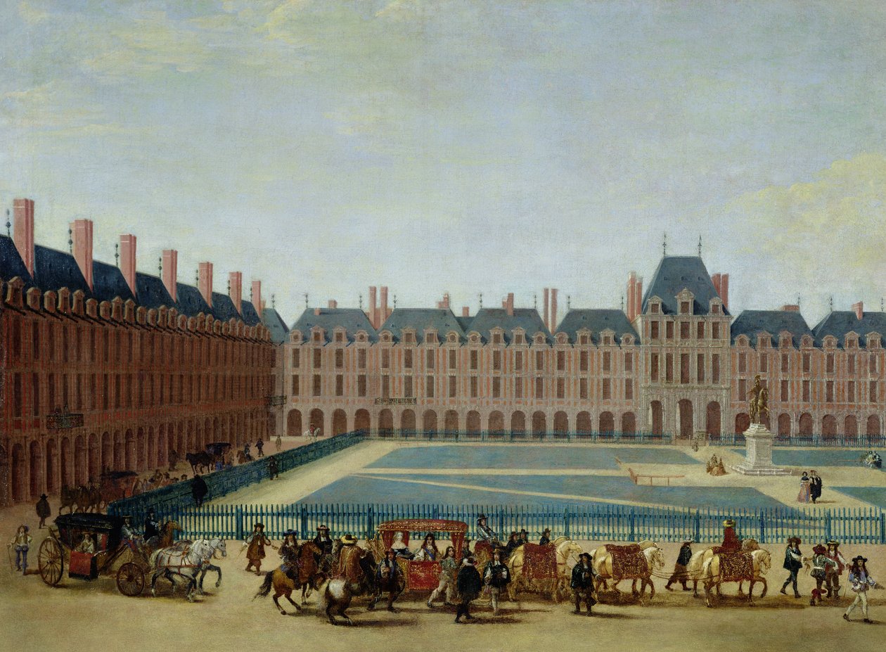 De Place Royale met de koninklijke koets, c.1655 door French School