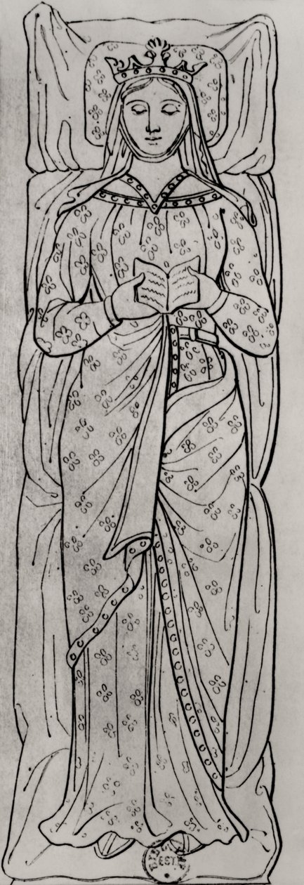 De liggende Eleonora van Aquitanië (c.1122-1204) (detail) door French School