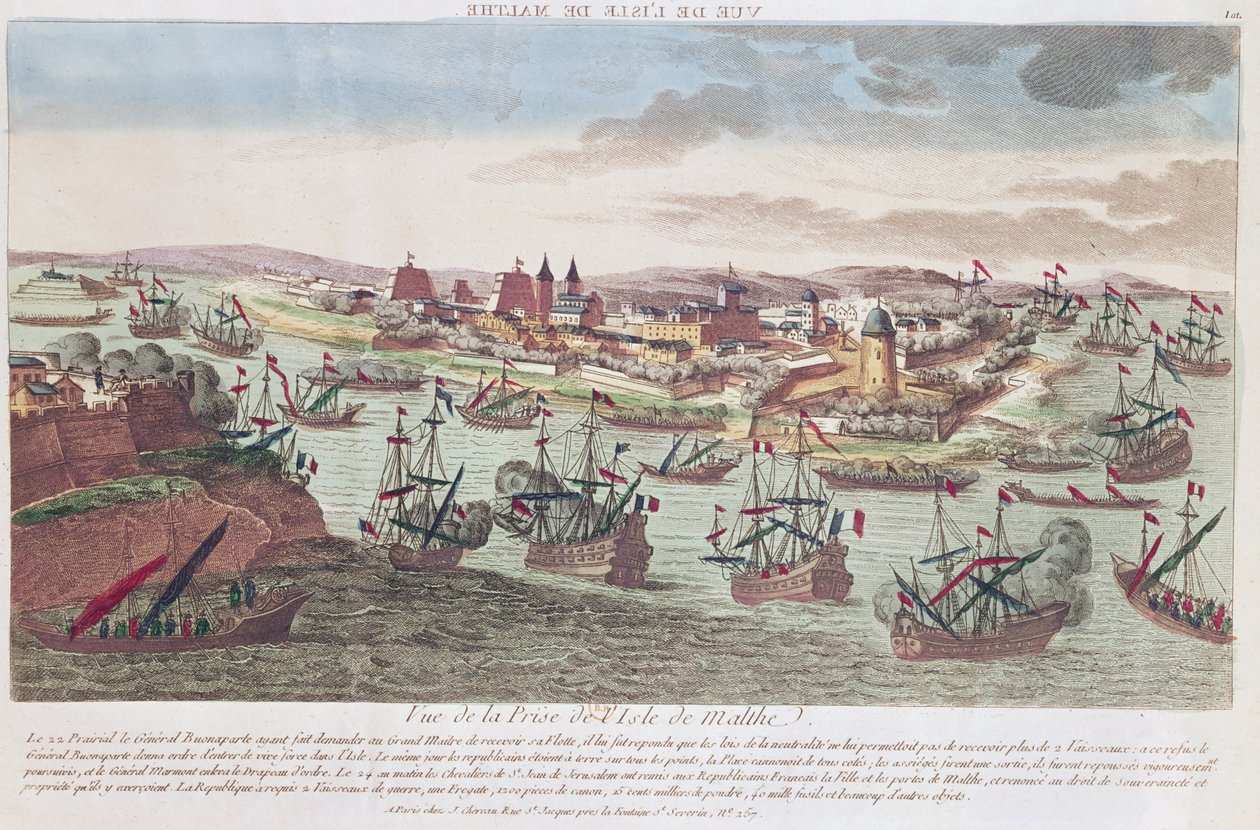 Het Beleg van Malta, 12 juni 1798 door French School