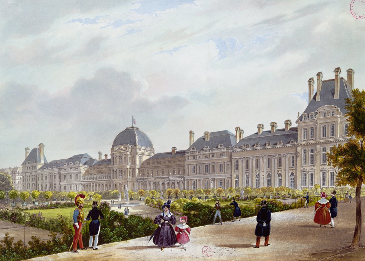 De Tuilerieën tijdens de Restauratie door French School