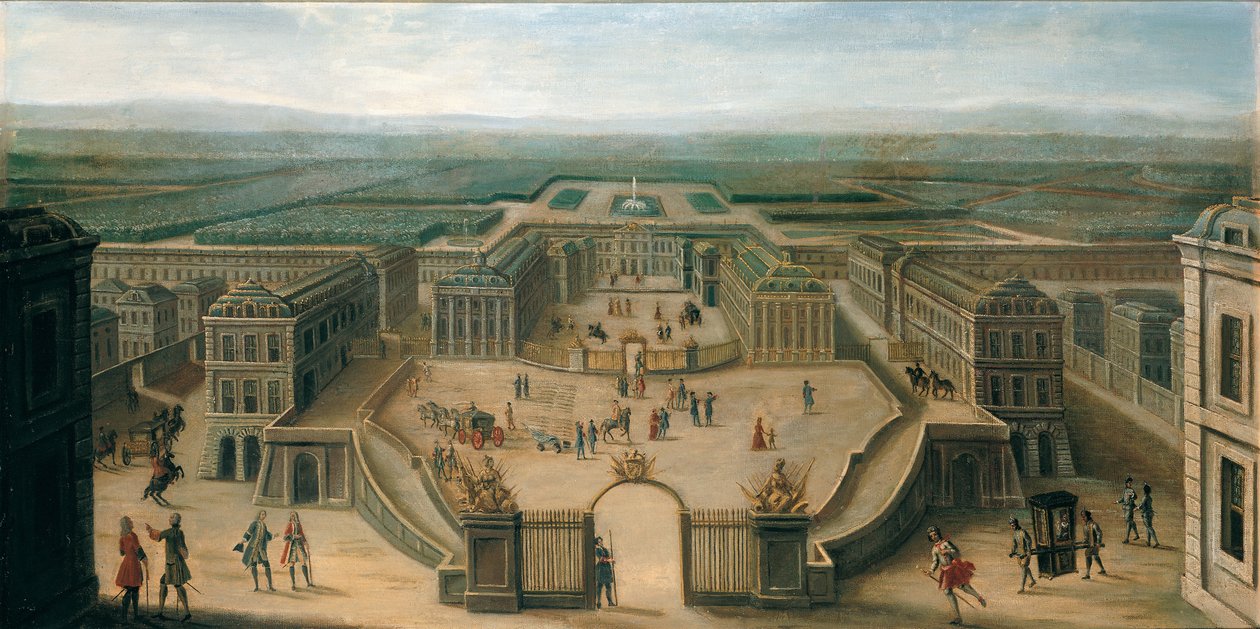 Uitzicht op Versailles vanaf de Place d