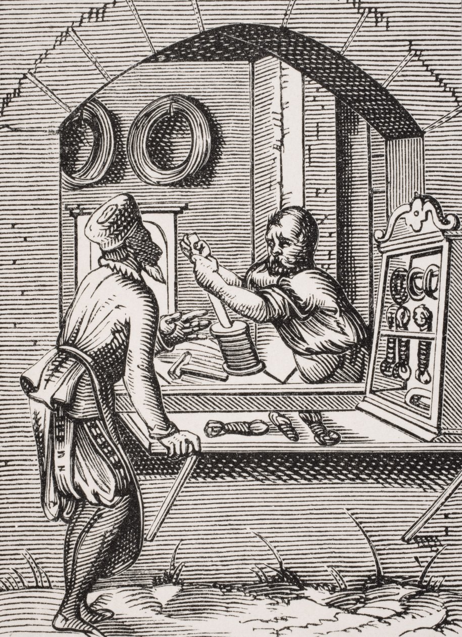 Draadwerker, naar een houtsnede van Jost Amman (1539-91) uit 