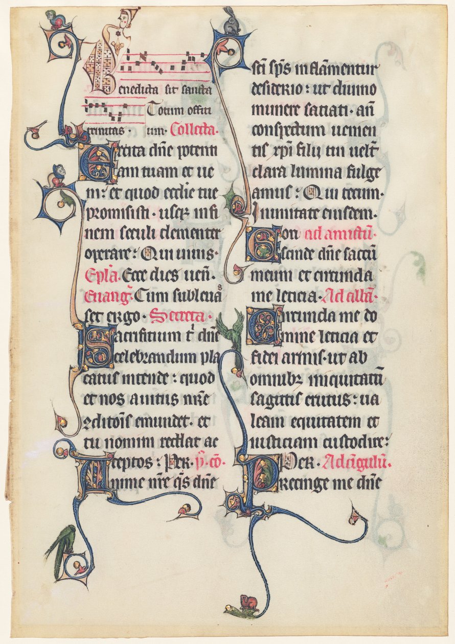 Manuscriptblad uit het Beauvais Missaal door French 13th Century