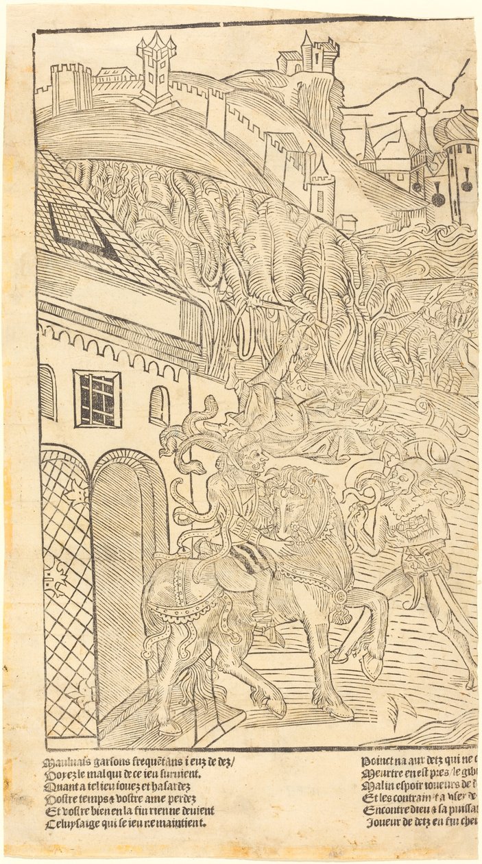 Een Waarschuwing Tegen Dobbelspelen door French 15th Century