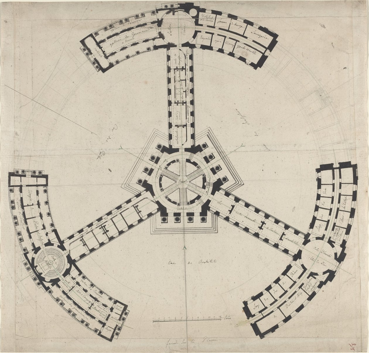 Grondplan voor een Academie van de Schone Kunsten door French 18th Century