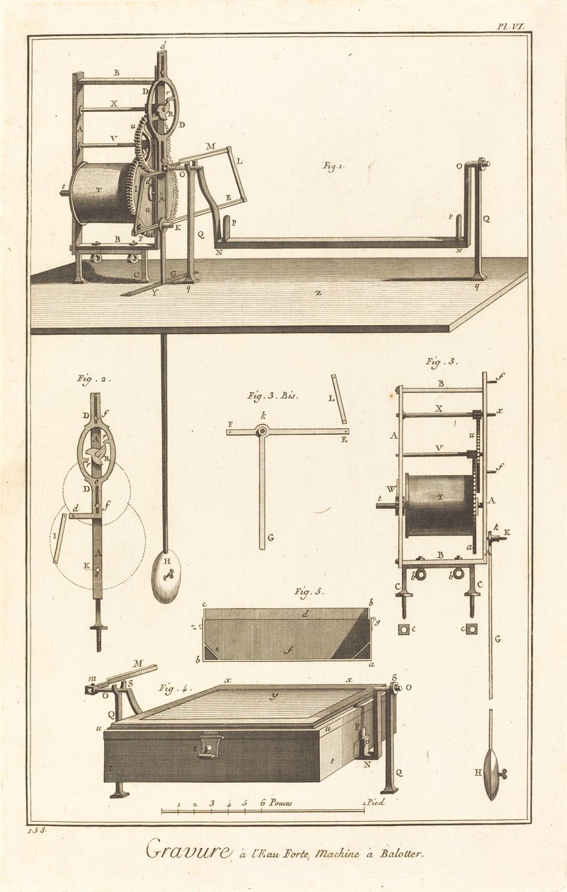 Ets, Machine om te Schudden: pl. VI door French 18th Century after Robert Benard