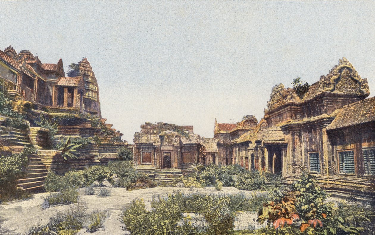 Angkor Wat, Cambodja (ingekleurde foto) door French Photographer