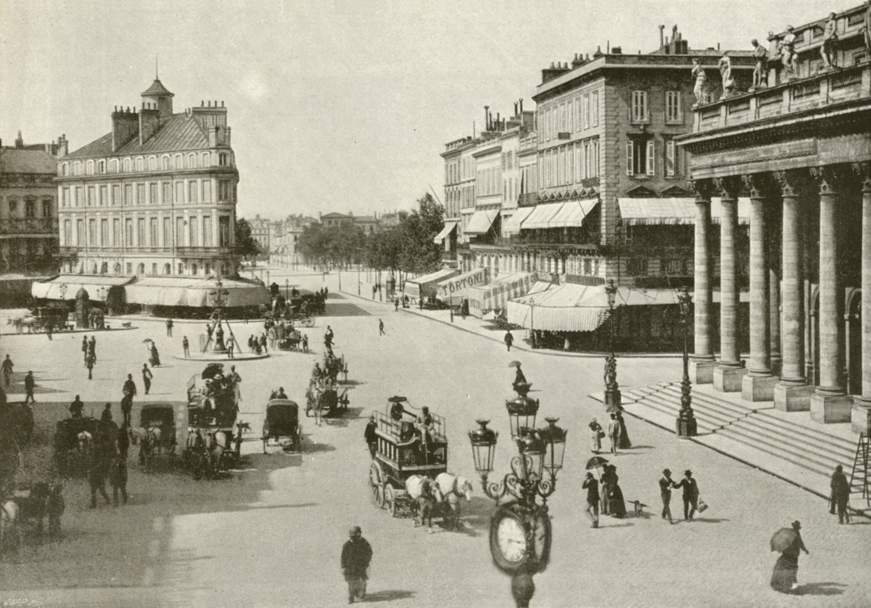 Bordeaux, Place de la Comedie (z/w foto) door French Photographer