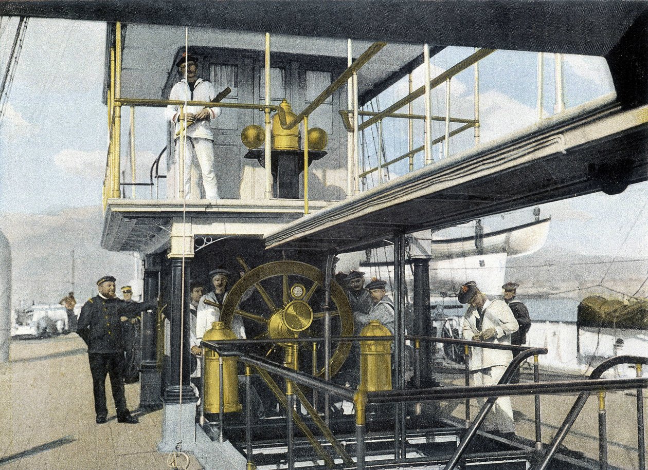 Franse marine, eind 19e eeuw: navigatiebalk oefening - Bibl. des Arts Deco. door French Photographer