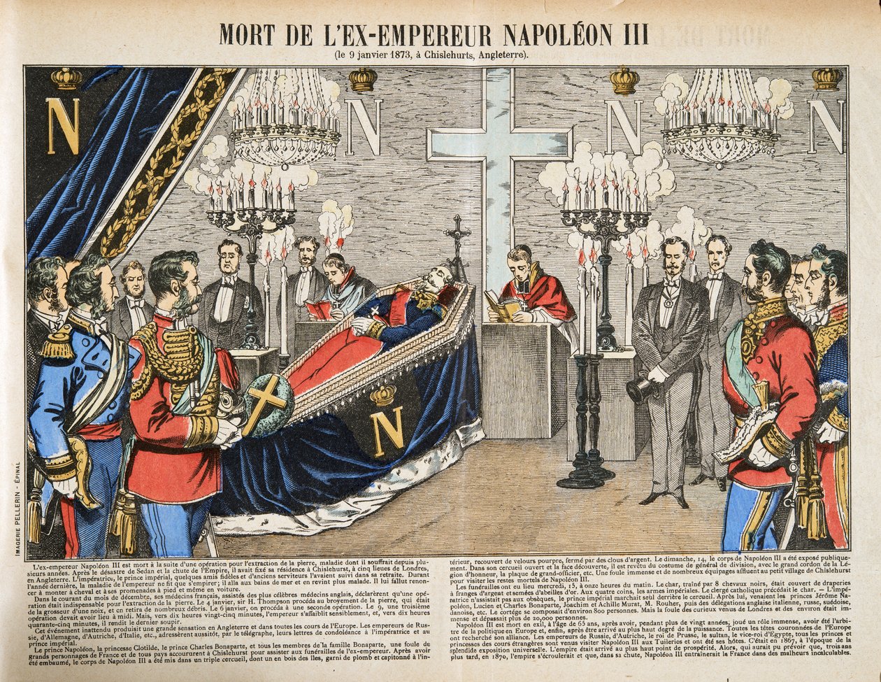 Dood van de ex-keizer Napoleon III, uit Histoire de la Troisieme Republique, Vol. I, l