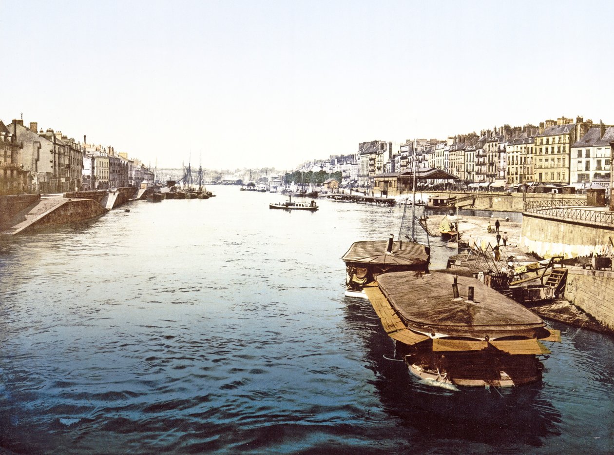 Pleziervaartuigen op de Loire in Nantes, gepubliceerd 1890-1900 door French Photographer