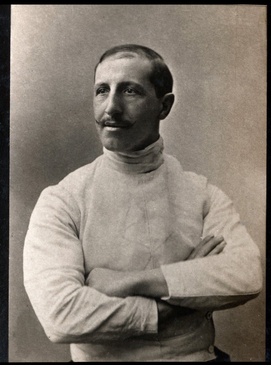 Portret van Giuseppe Pini, Italiaanse schermer door French Photographer