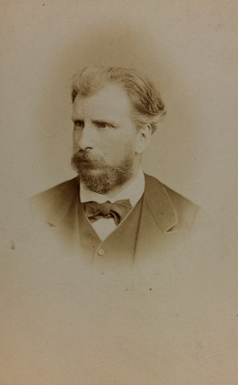 Portret van William Bouguereau, Franse schilder; visitekaartje (zwart-wit foto) door French Photographer