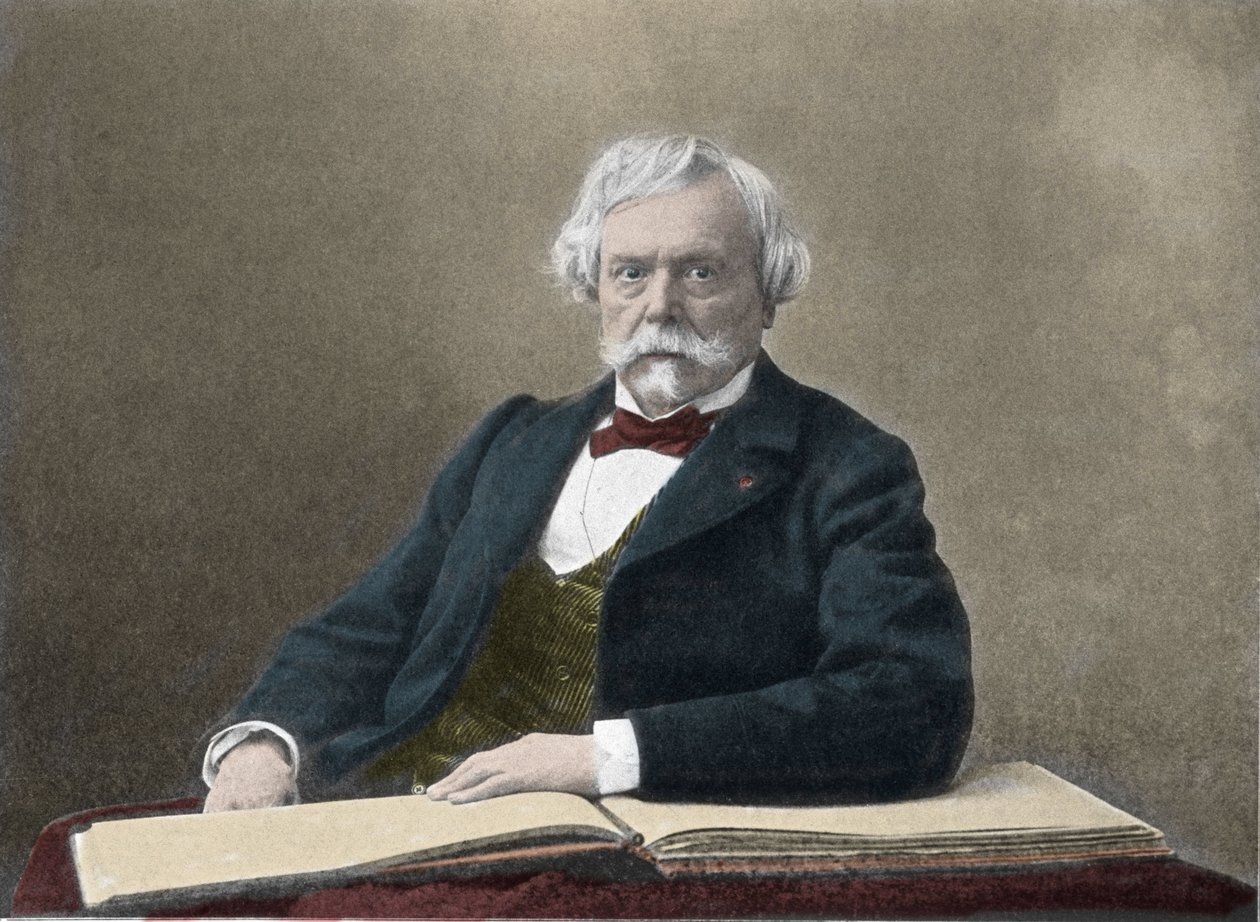 Portret van de schrijver Edmond de Goncourt (1822-1896) Foto uit de late 19e eeuw door French Photographer