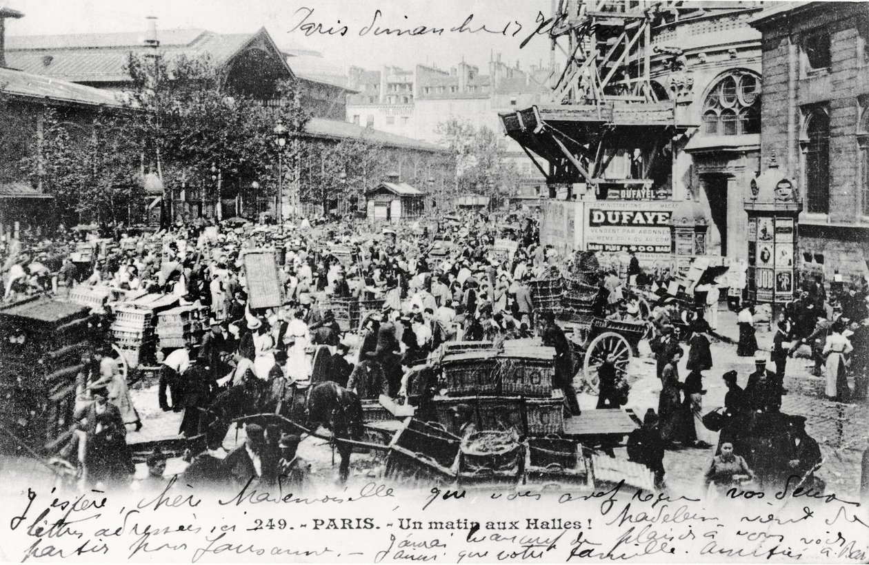 Ansichtkaart van Les Halles, Parijs, voor 1914 door French Photographer