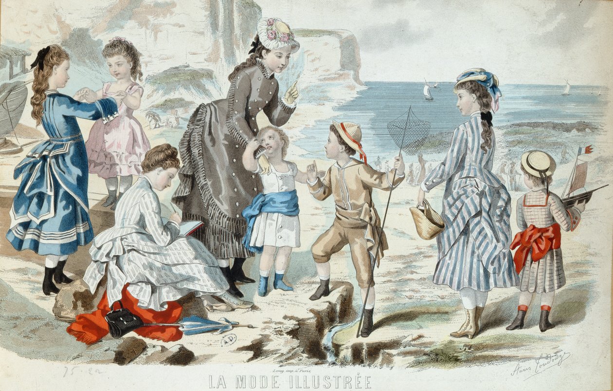 Een strand in Normandië, 1875 door French School