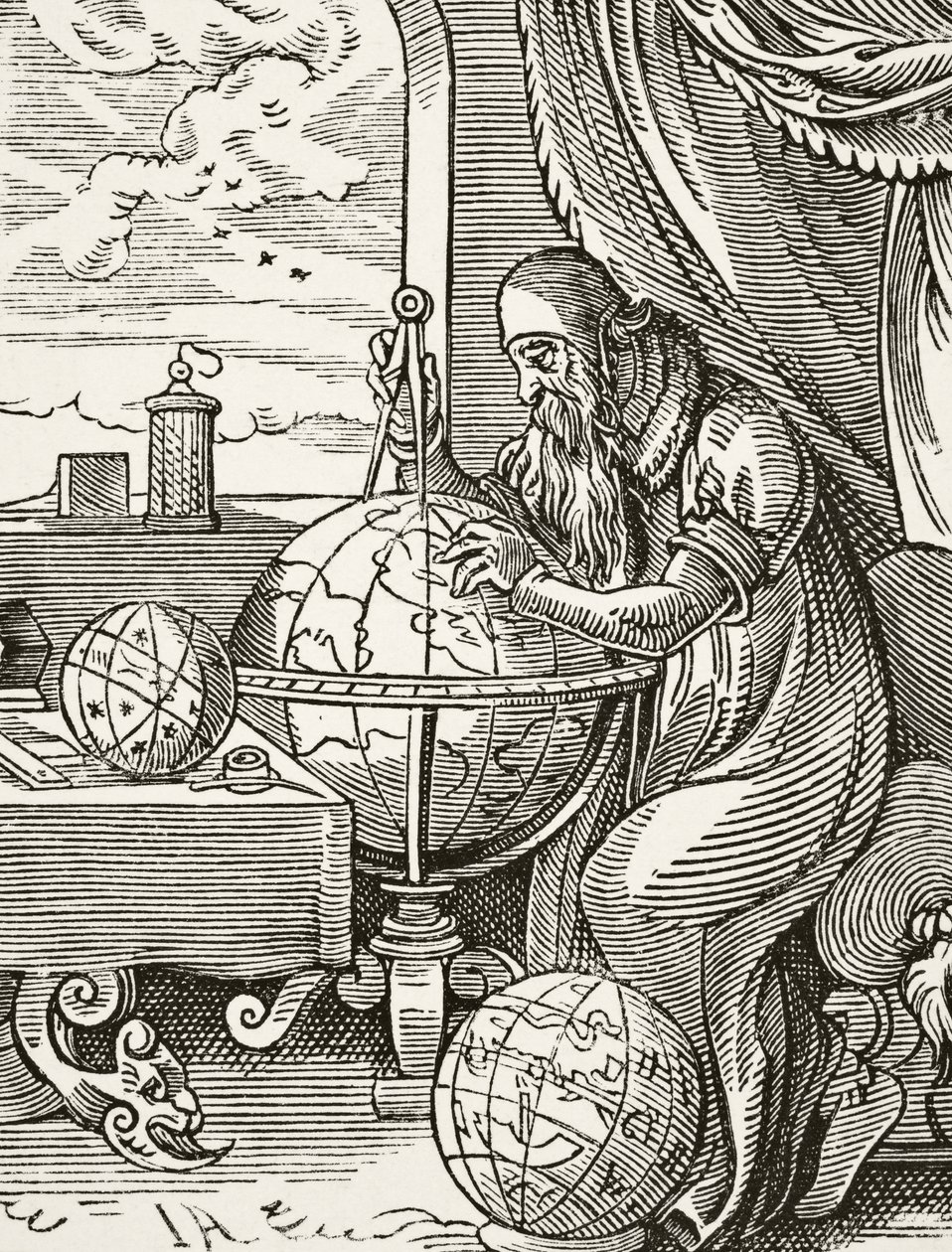 Een Duitse astronoom en kosmograaf, uit Wetenschap en Literatuur in de Middeleeuwen door Paul Lacroix, gepubliceerd in Londen 1878 door French School