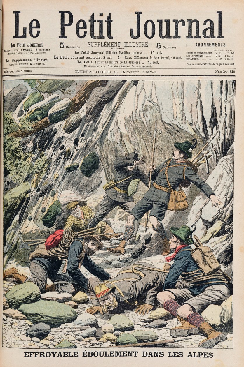 Een Angstaanjagende Rotsval in Tirol, illustratie uit 