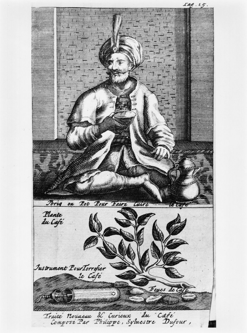 Een pot om koffie te maken, illustratie uit Traité Nouveau et Curieux du Café, du Thé et du Chocolat door Philippe Sylvestre Dufour, La Haye, gepubliceerd 1693 door French School