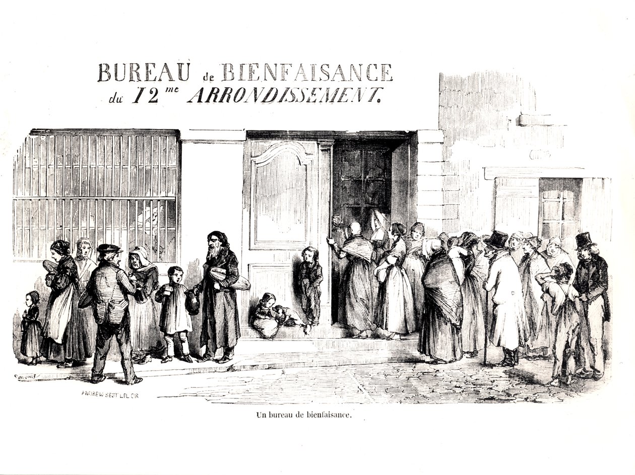 Een welzijnskantoor in het 12e arrondissement van Parijs, ca. 1870 door French School