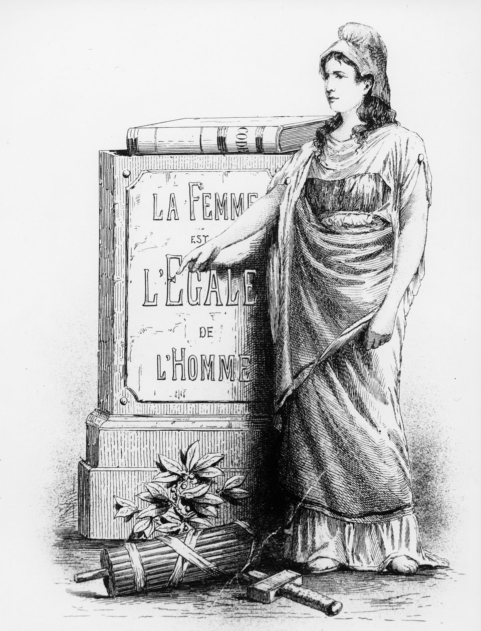 Een vrouw is gelijk aan een man, gedrukt door Lemercier & Co., Parijs, 1881 door French School