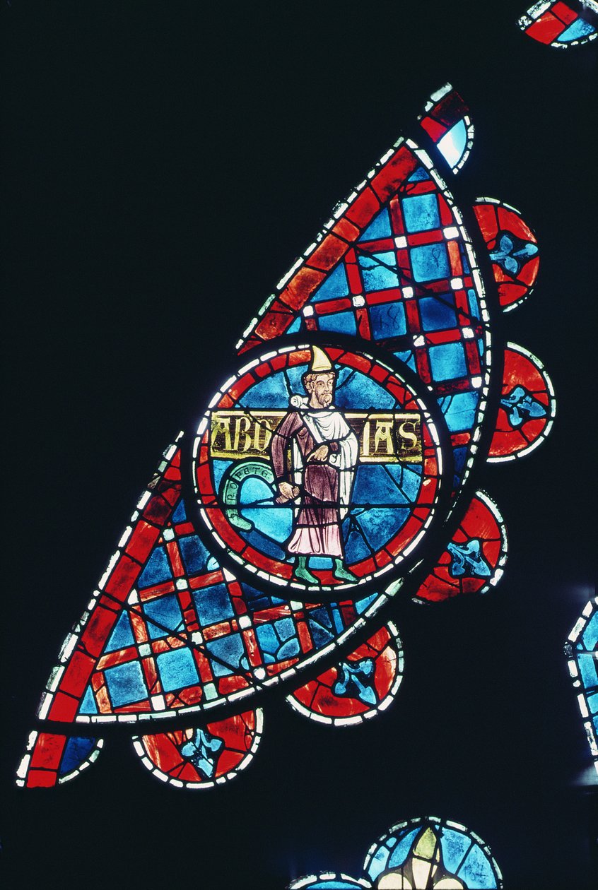 Een profeet, detail (noord roosvenster, c.1223) door French School