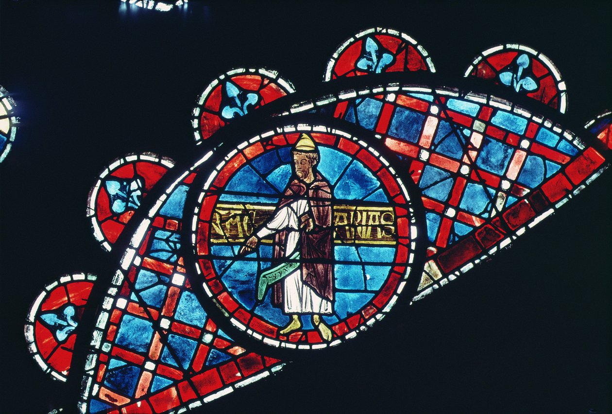 Een profeet, detail (noord roosvenster, c.1223) door French School