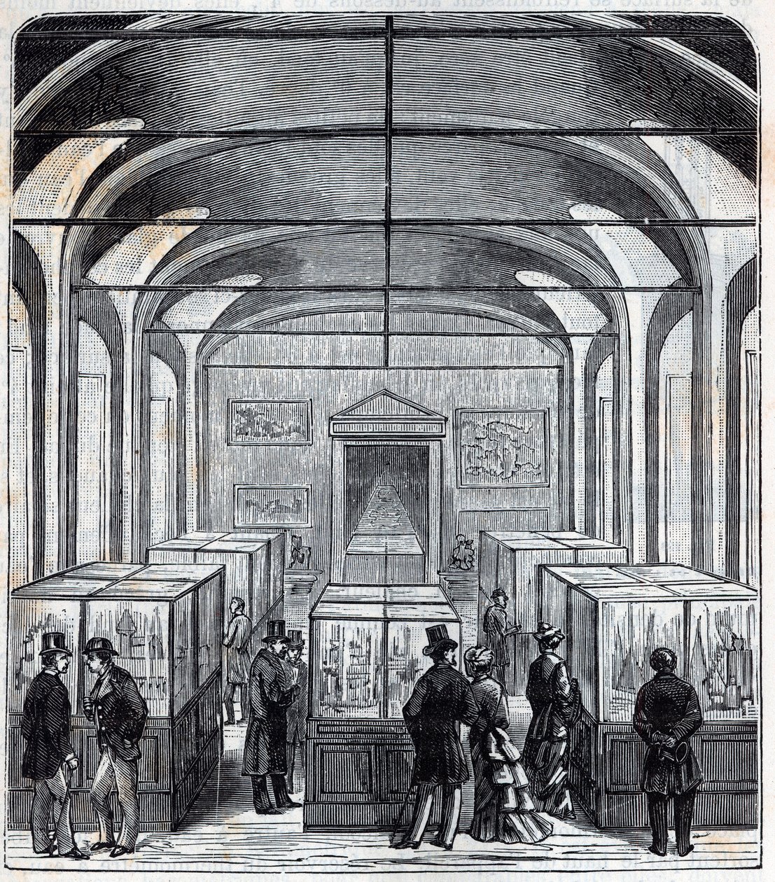 Een kamer van het Conservatoire de Arts et Metiers in de 19e eeuw - Gravure in 
